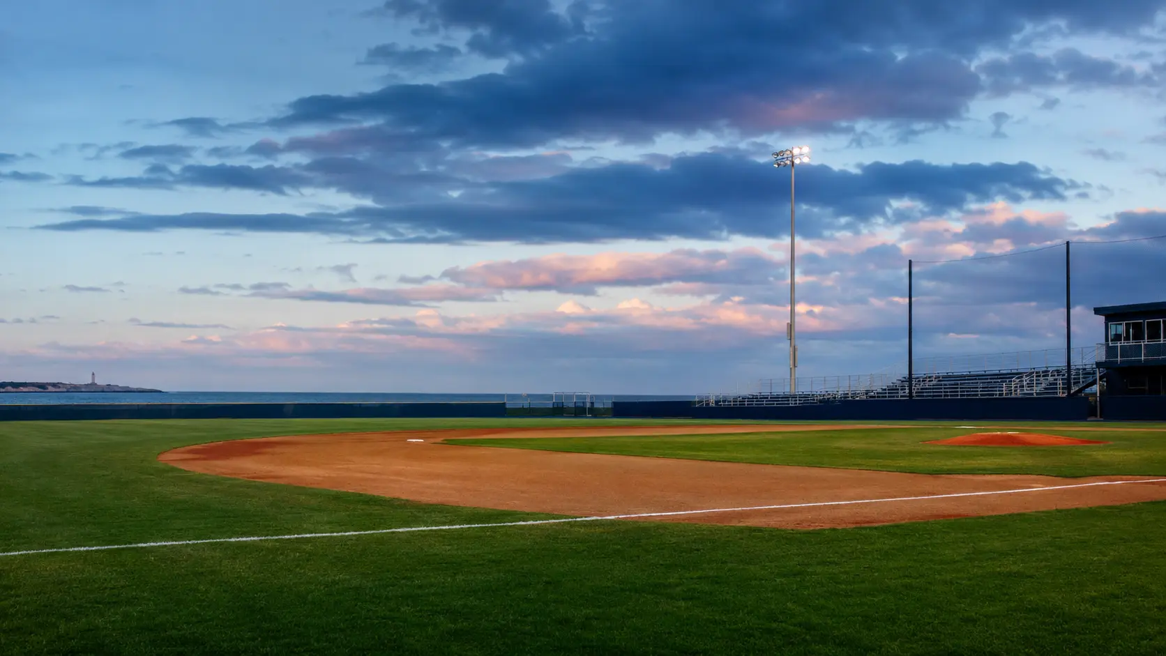 Small-town baseball field near the Atlantic Canadian coast